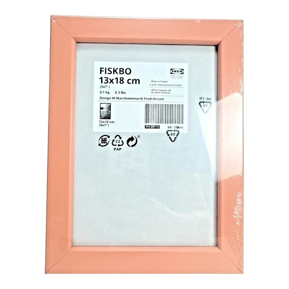 IKEA FISKBO Picture Frame 5x7 Pink Wall Tabletop Set of 4 Sealed